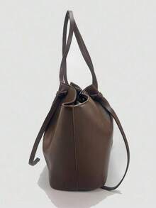 Fashionable Large Capacity Trapezoid Design Luxury PU Leather Women's Shoulder Bag, Designer Chic Lock Closure Handbag, High-Quality Underarm Bag - Multicolor - View 8