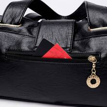 Umhängetasche für Frauen Hohe Ästhetik Vintage Einzelschultertasche Vielseitige tägliche Pendeltasche Mehrzwecktasche für Frauen,Damenhandtasche, Damen-Umhängetasche, Handtasche, Luxustasche - Schwarz - Übersicht 8