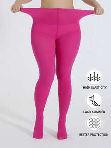 1 Pair Women High Waist Compression Leggings, Suitable For Autumn/Winter