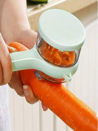 1pc Peeler With Bucket Storage, Multi-Function Fruit & Vegetable Peeler Suitable For Dorm, Home, Kitchen