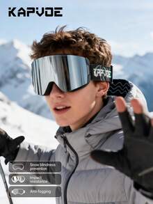 KAPVOE KAPVEO Winter Outdoor Sports Ski Goggles, Snowmobile Snowboard Ski Goggles, Anti-Fog Ice Skating Glasses, Unisex, UV400, Magnetic Snow Equipment, Ski Accessories - Multicolor - View 5