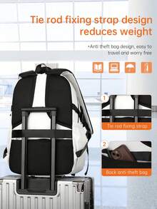 1 pezzo Zaino alla moda unisex, chiusura con cerniera, cinghie regolabili, grande capacità, adatto per lavoro, attività all'aperto, pendolarismo, regalo per il ritorno a scuola