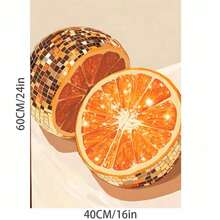 Framed 1pc Wooden Framed Disco Ball And Orange Canvas , Ready To Hang,   High-Quality Wall Picture Art Prints Poster Wall Decor For Bedroom Bathroom Living Room, New Year Halloween Christmas Xmas Birthday Festival Gifts - 框架 - 查看 8