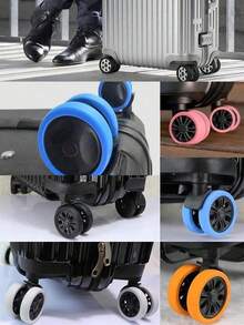 Luggage Wheel Cover Set, Suitable For 8-Wheel Rotating Suitcase, Wear-Resistant & Noise-Reducing Luggage Wheel Protector, Essential Travel Accessory For Holiday Trips - Multicolor - View 4