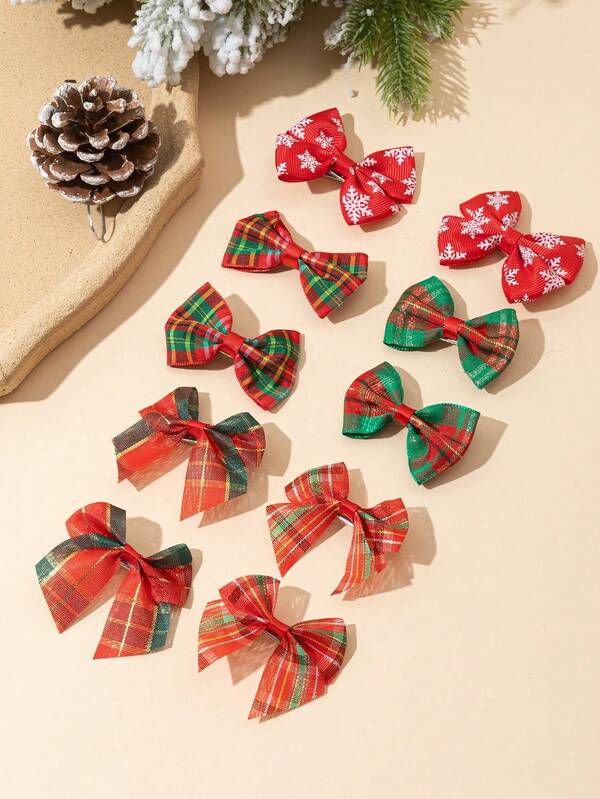 10 Stücke elegante, süße Weihnachts-Schneeflocken-Haarspangen, passend für Feiertagsoutfits