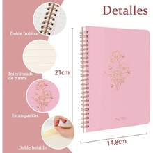 4 Pieces con Pasta Dura, Cuaderno en Espiral, Cuaderno de Notas con 320 Hojas de Raya, 4 colores para Suministros Escolares de Oficina, Agenda Personal, Cuaderno - mezcla de colores - Ver 4