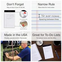 74019 - almohadillas para orejas legales de 5x 8 pulgadas, paquete de 12 rayas, papel blanco, 50 hojas por bloc de escritura, fabricado en los Estados Unidos - 5 x 8 - Ver 1