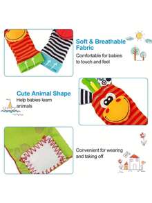4 Stücke Baby Rassel Spielsachen, Rassel Set, Baby sensorische Spielsachen, Fuß-Finder Socken Armband Rassel, Weihnachts-, Oster- oder Geschenke zur Geburt, Baby Armband Rasseln, Neugeborene > Spielsachen, Baby Socken Spielsachen