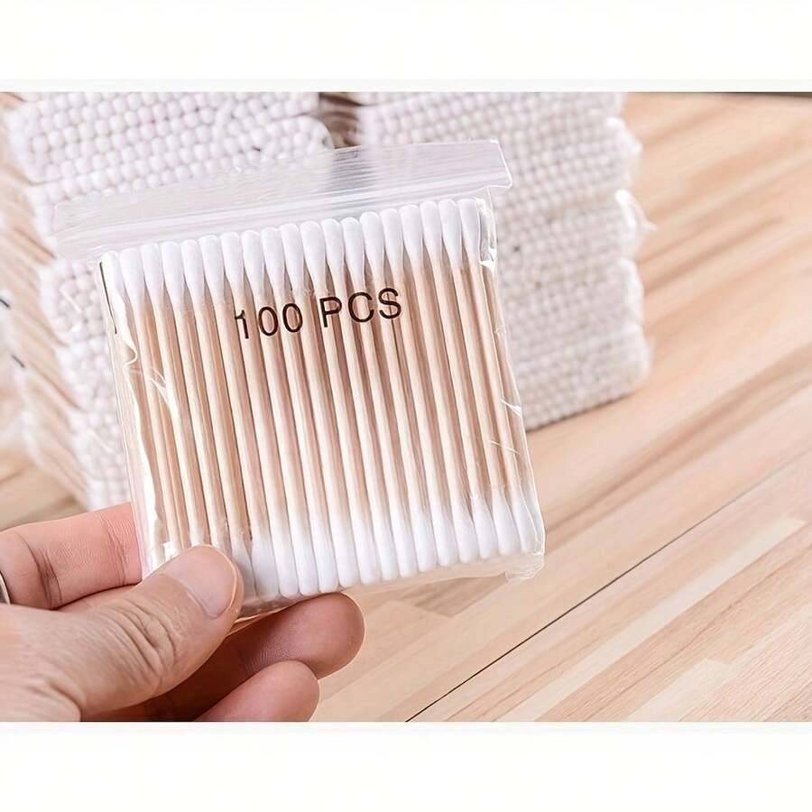 1000/1500/500/100支双头棉签 - 无味、低致敏性耳部和化妆清洁棉签，个人护理多用途一次性棉签