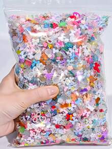 50G/Bag (500-600Pcs) 3D Assorted Mix Color Nail Charms,Multi-Shapes Heart Flower Butterfly Bowknot Shaped Nail Charms,Resin Flatback Nail Art Rhinestones Charms For Manicure Diy Crafts Jewelry Accessories Nail Supplies Nails Nail Gems