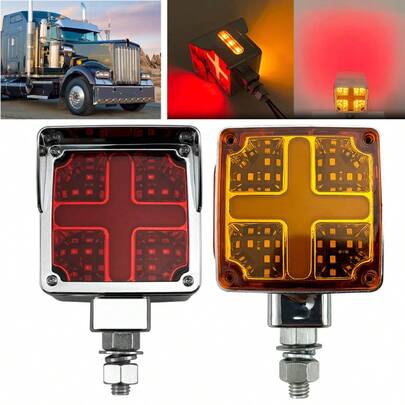 Luces De Señalización Decorativas Para Furgonetas, Luces Led Indicadoras Laterales, Luces Anchas Multifuncionales Para Todo Tipo De Camiones Y Remolques De Camiones, Piezas De Repuesto Impermeables Para Vehículos (Rojo + Amarillo)