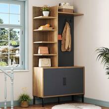 Kleiderschrank-Set mit Schuhfach, Regalen und Haken - Inklusive verstellbaren Trennwänden