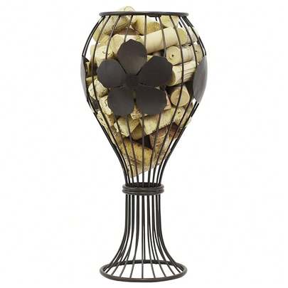 Wine Cork Holder,Wine Glass Shaped Metal Cork Display, Decorative Countertop Organizer For Kitchens, Bars, Or Wine Lovers{"Style":"Glass"}