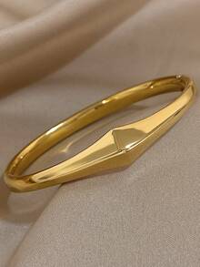 1 Pc Minimalist Geometric Chunky Bangle Bracelets For Women Stackable Stainless Steel Cuff Bracelet Daily Party Jewelry Christmas Gifts