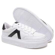 Modern, Soft, Comfortable, Versatile Casual Sneakers For Women, Teenagers, Blogger Style - Đen và trắng - Xem 5