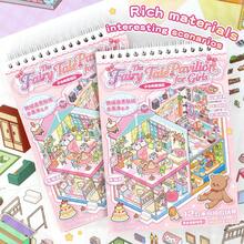 New Version Scene Sticker Book, DIY House Stickers, Includes 12 Scenes, 15 Materials, Metal Tweezers, 3D Miniature House Stickers, Landscape Stickers, Scenery Stickers, Manual Stickers, Small House Scene Stickers, Reusable, Multiple Sizes Available - Multicolor - View 7