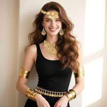 LaVenty Accessori per costumi egiziani, copricapo da cobra egiziano, polsini con serpente, braccialetti con serpente a spirale, medusa serpente per Halloween - Multicolore - Visualizzare 7