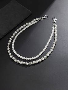 1pc New Vintage Design Fashion Men's Jeans Chain, Punk Hip Hop Waist Chain, Double Chain Design Stylish & Practical, Detachable For Various Pants