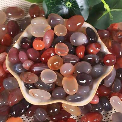 Natural Carnelian Agate Crushed Stones, Fish Tank Decor Stones, Home Decor, Suitable For Aquarium Decoration, Succulent Planters, Garden Landscaping, Fish Tank Gravel, Plant Decoration