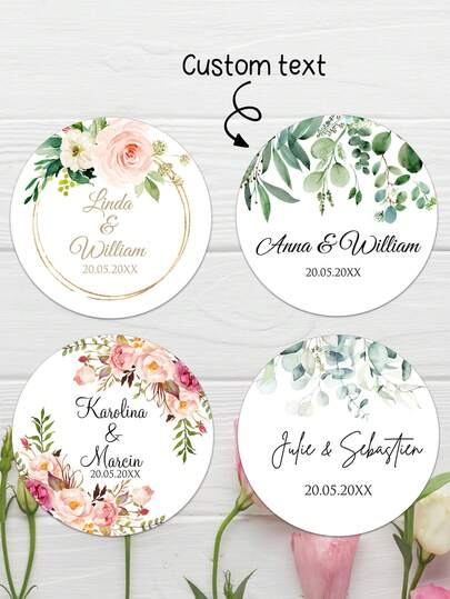 UNICCUT Customized Round Label Stickers, Personalized Stickers For Wedding Bride, Christening Gifts, Sealing Candy Gifts, Gift Boxes, Paper Labels, Adhesive Stickers ,Poetcore ,Forever Love