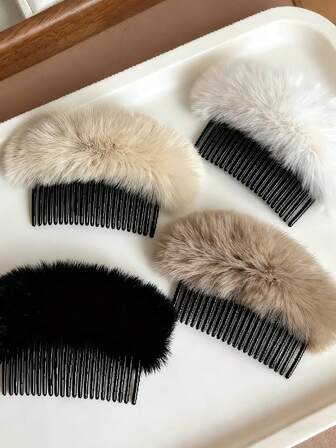 4-delars set med plyschhårborstar, kantlösa kontroll- och reparationsverktyg för normala och avslappnade hårtyper, daglig frisyr, moderiktig frisyr, delikat borstdesign