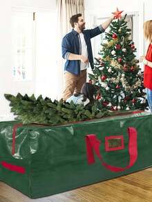 7/9ft Christmas Tree Storage Bag, Large Capacity, Waterproof Dustproof Woven Moving Box, Outdoor Waterproof Storage Bag, Christmas & New Year Gift, Tree Storage Bag - Multicolor - View 2