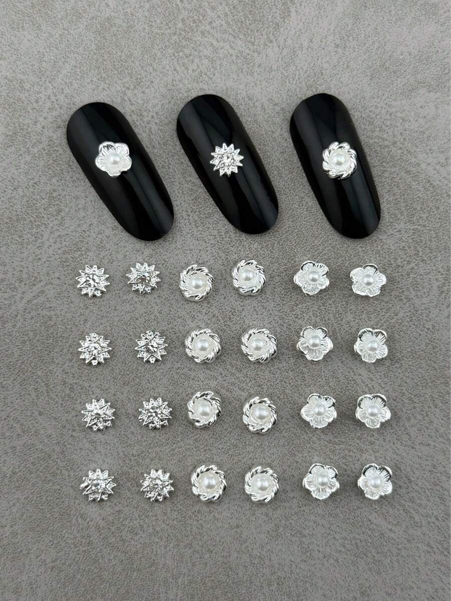 10 Peças/Pacote Decorações de Unhas de Material Metálico, Suprimentos de Arte de Unhas, Estilo de Unhas Luxuoso