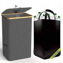 100升大容量带盖回收垃圾桶 – 29加仑室内厨房垃圾桶，配有1个可拆卸可重复使用的内袋，适用于瓶子、罐子、塑料和玻璃，多用途垃圾分类垃圾桶，适用于家庭、公寓、办公室和宿舍，是送给家人、朋友、情人节、生日、乔迁和节日的完美礼物。 - 彩色 - 查看 15