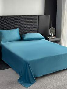 1 pezzo Lenzuolo in velluto tinta unita e alla moda con cristalli, lenzuolo rettangolare moderno, morbido e confortevole, anti-polvere e lavabile in lavatrice, adatto per la camera da letto, utilizzabile in tutte le stagioni - Blu scuro - Visualizzare 4