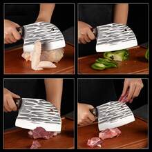 Cuchillos De Cocina - Cuchillo Carnicero Forjado A Mano - Acero Inoxidable de Alto Carbono Cuchillos Chef para Hogar, Camping, Barbacoa, Restaurante, Corte De Carne - Multicolor - Ver 9