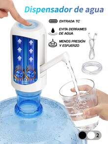 Dispensador de agua portátil recargable por USB-C,Mini bomba de agua eléctrica plegable automática y de varios engranajes,Bomba de Agua Recargable USB de Fácil Dispensación,Compatible con Botellas de 4.5-18.9 L, Perfecta para Camping y Uso Doméstico. - Multicolor - Ver 2