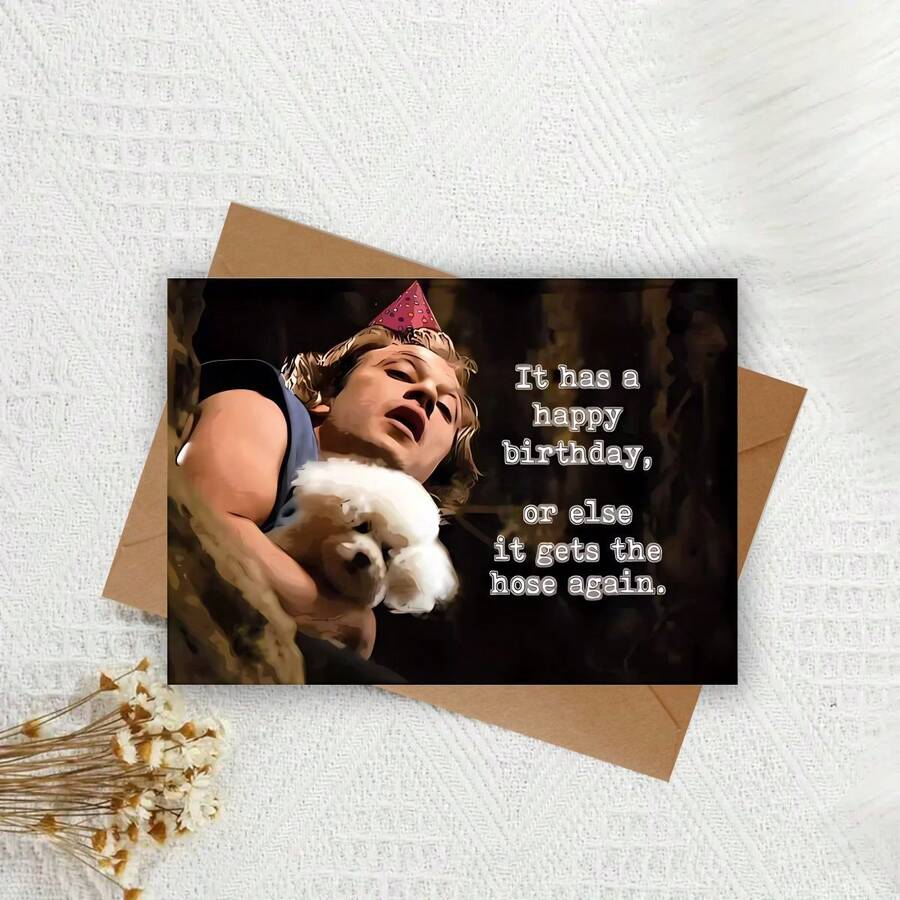 بطاقة عيد ميلاد فيلم الرعب الاحتفالي: إنه يضع المرطب - مثالية له أو لها أو لأي شخص لديه حس للدعابة