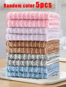 10 toalhas de rosto macias de cores aleatórias, toalhas demaquilantes quadradas reutilizáveis de secagem rápida (24 cm x 24 cm), panos de rosto suaves para a pele, ferramenta de limpeza portátil, multiuso para viagens, escola, volta às aulas, viagens, itens essenciais para viagem, itens essenciais para casa, toalha, cuidados com a pele - Multicolorido - Ver 14