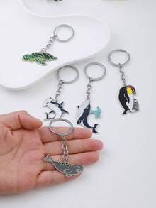 1pc Cute LovelyPenguins Turtles Keychains Whale Cute Ocean Animals Key Rings For Women Girls Friendship Gift Handmade DIY Jewelry - Multicolor - View 6