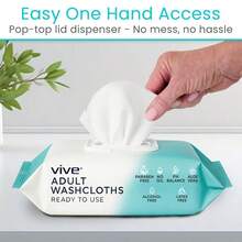 Vive Disposable Washcloths For Adults And Elderly 1 Pack - 50 Count - 8"X12" Incontinence Wipes For Men And Women Hypoallergenic No Rinse Adult Body Wipes For Sensitive Skin Unscented - Không mùi - Xem 8