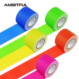 Waterproof UV Fluorescent Cloth Tape For Photography Party Ambience Decoration 24mm 48mm Matt Photo Studio Accessories
