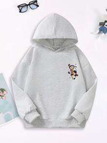 1PC Teen Girl Cartoon - Element Sweatshirt, Comfortable, Spring & Autumn Anime Activity & Personalized Style - Grey - View 3