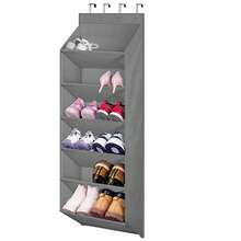 1 件门上鞋架窄架,4/8 层大口袋储物,悬挂式鞋架,适用于衣柜、宿舍和窄门,颜色:米色、黑色 - 彩色 - 查看 19