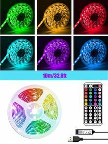 HBOWMDJIA 3ft-100ft Led Strip Lights For Room Decor, With 44-Key Remote And App Control, Change Color In Sync With Music, Timing Setting, Adjustable Brightness, Led Lights For Bedroom, Living Room, Game Rooms, Kitchen, TV Backlight, Halloween Party Decor, Christmas Gifts - APP Control+44 Keys Remote - 查看 15