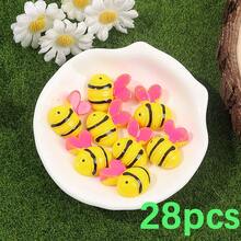 Yellow Resin Bee Shaped Non Porous Beads, Bee Themed Birthday Party Beads & Bead Assortments, Used For DIY Hair Clips, Phone Cases, Clothing Accessories, Envelope Cutting And Pasting Decoration, Christmas Eve, Thanksgiving, Halloween Parties, Holiday Parties, Birthday Gifts, Back To School Season, Bee Festival Decoration Accessories