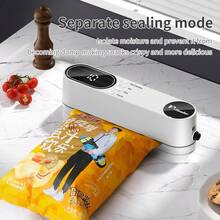 Portable 2-In-1 Digital Display Vacuum Sealer + Bag Sealer, Very Suitable For Various Food Preservation Vacuum Machine / Plastic Sealer, Simple Operation, Suitable For Dry, Wet, Powder Food Vacuum Preservation Machine, Kitchen Appliances - Multicolor 1 - View 2