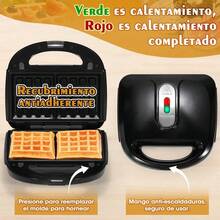 Máquina De Cocina 3 En 1 Para Waflera Donuts Y Sándwiches - Negro - Ver 5