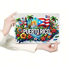 1pc Puerto Rico Metal Sign - Iron Foil Engraving, Indoor And Outdoor Decorative Hanging Signs, Suitable For Home, Kitchen, Garden, Office, Bar, Cafe, Gym - Easy To Hang, 7.8x11.8 Inches, Room Decoration - Tấm sắt 20x30 cm (7,8x11,8 in) - Xem 4