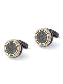 New Luxury Double-Layer Gun Black CD Disc Alloy Metal Cufflinks, Men's French Cufflinks - Fashion - View 1