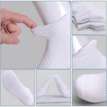 Sports Outdoor 3pcs Ankle Running Socks With Low Cut And Arch Support, Breathable And Cushioned Sports Socks, Unisex - White - View 5