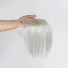 Hair Toppers For Women Real Human Hair, 360°3D Cover Toppers Hairpieces For Women With Thinning Crown Wispy Clip In Bangs Realistic Scalp Hairline  For Halloween And Christmas Parties Dinners Daily Life Travel Etc Suitable - SA02 - 查看 4