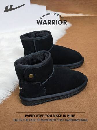 WARRIOR 战士舒适街头风格雪地靴女秋冬舒适跑步鞋朴素风格休闲而时尚的运动鞋全年适用耐磨全天穿着训练运动鞋保暖内衬运动鞋