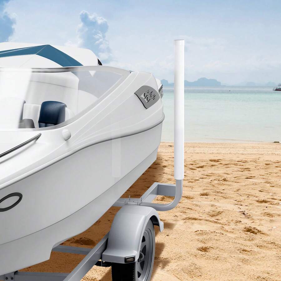 Boat Trailer Guide, 60″ Adjustable Design Trailer Guide Poles, 2PCS High-Hardness Steel Trailer Guide-Ons, Trailer Guides With PVC Pipes, For Ski Boat, Fishing Boat Or Sailboat Trailer - 60 Inches - View 1