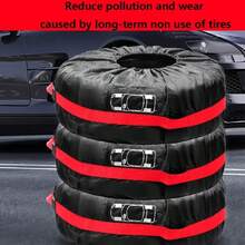 4pcs Car Tire Storage Bags, Easy To Move And Prevent Tire Aging, Heavy Duty Spare Tire Cover - UV Protection, With Adjustable Cord And Reflective Strips, Fits All Vehicle Sizes Truck, SUV, Sedan, Spare Tire Accessories, Car And Snow Tires, Tire Protector, Diameter 25.9-31.5 Inches (66-80cm) - Red - View 10