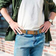 JASGOOD Men Canvas Double Ring Belt Plus Size Men Cloth Casual Belt For Jeans Pants{"Color_name":"Khaki(Canvas)","Size_name":"FitsWaistSize45\"-50\""} - 多色27 - 查看 5